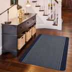 Washable Bordered Blue Rug  | 116Blu