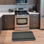 Washable Bordered Dark Grey Rug | 116D