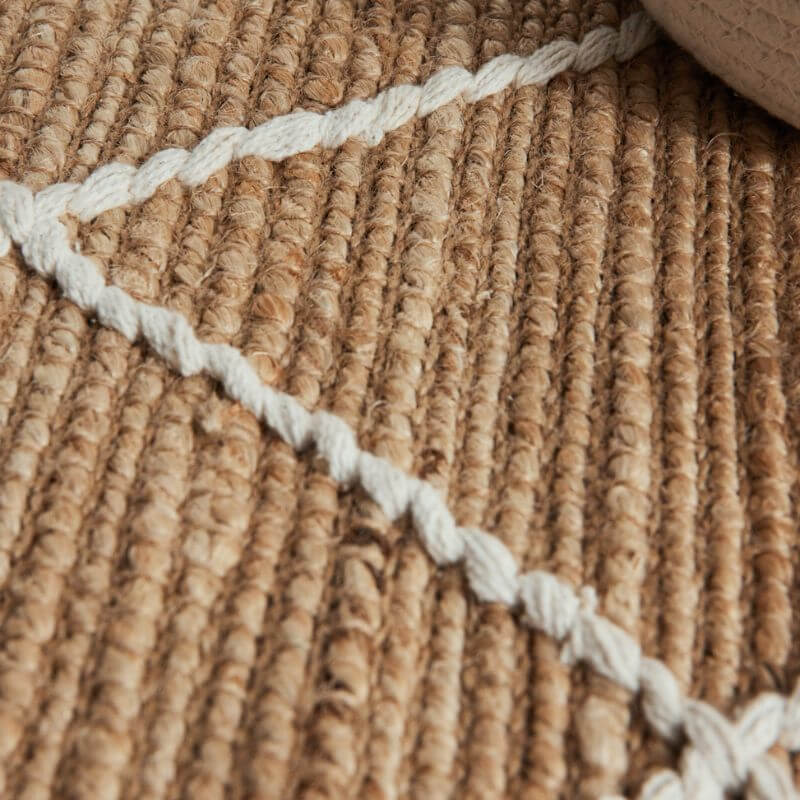 Jute Rug Kunu Natural Handwoven Diamond Design