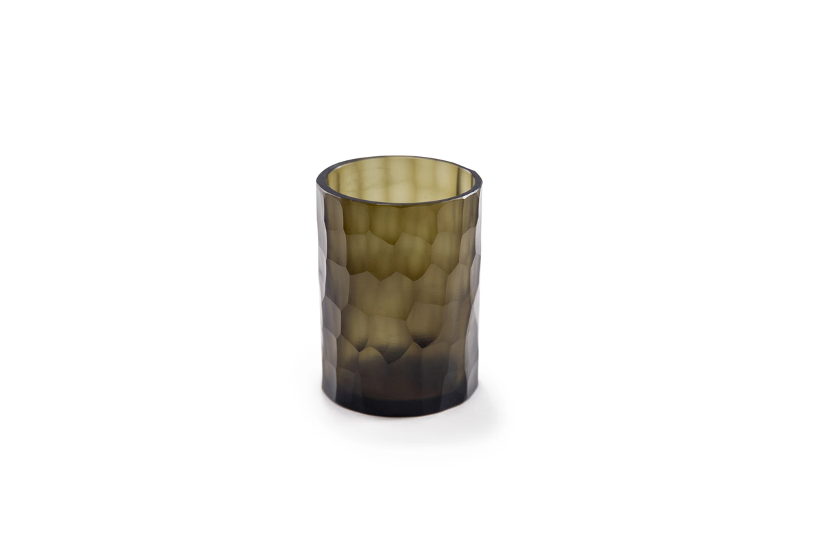 LAZULI CANDLEHOLDER - H10 D8 cm - INDIGO SMOKE