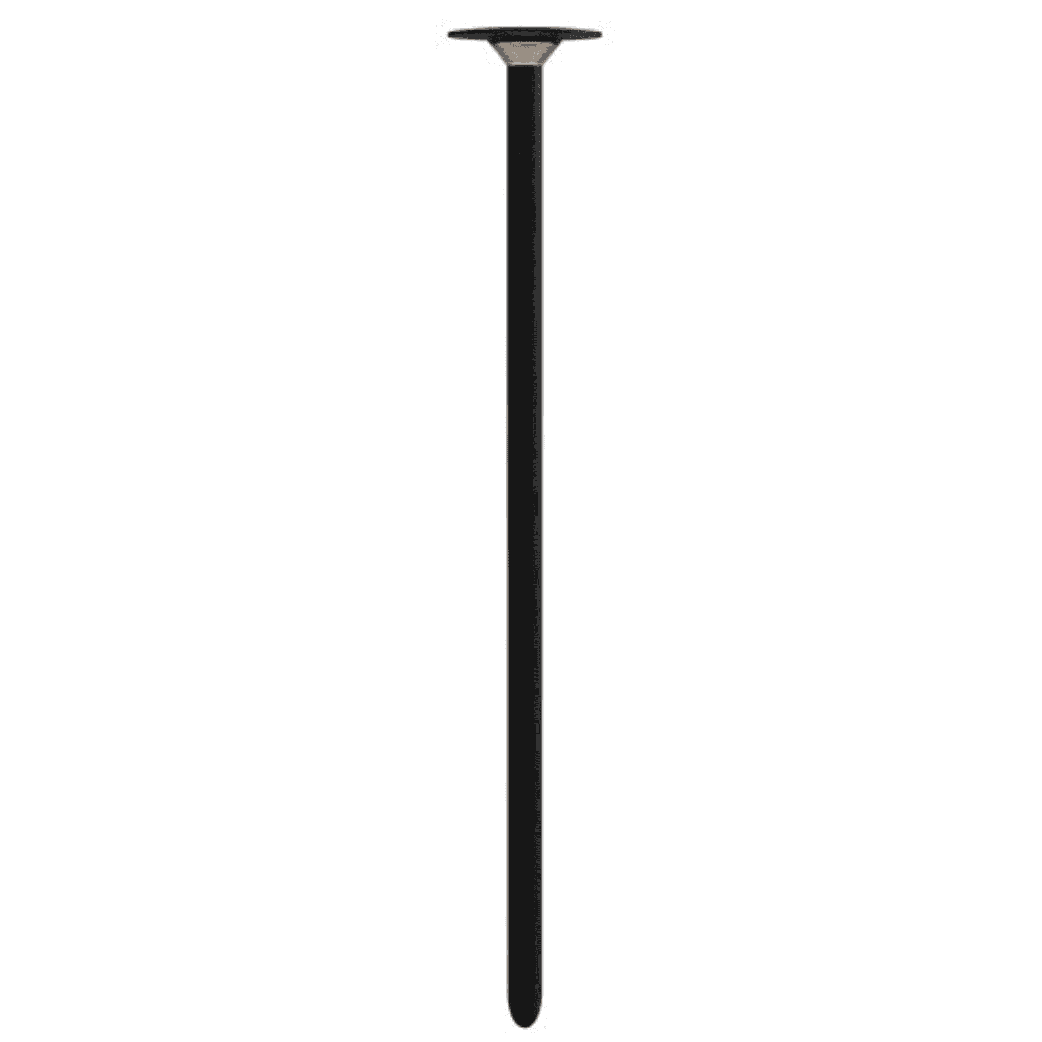 Black metal stake on a white background