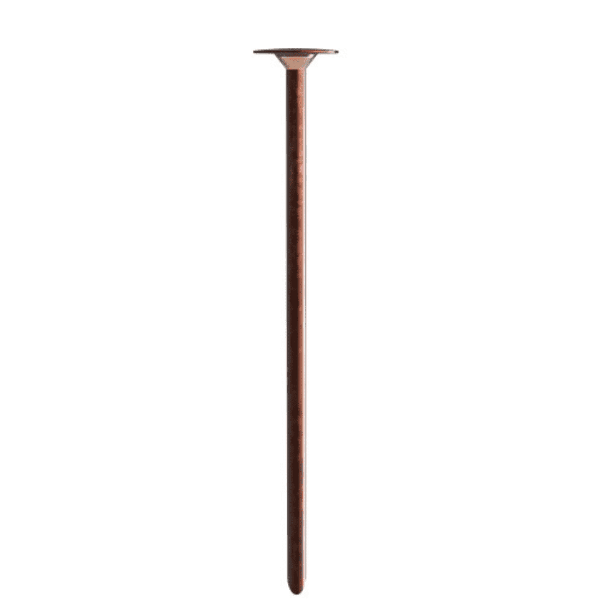 Copper-colored nail on a white background