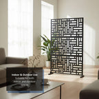 Metal Indoor/Outdoor Privacy Screen 90cm x 180cm - Maze