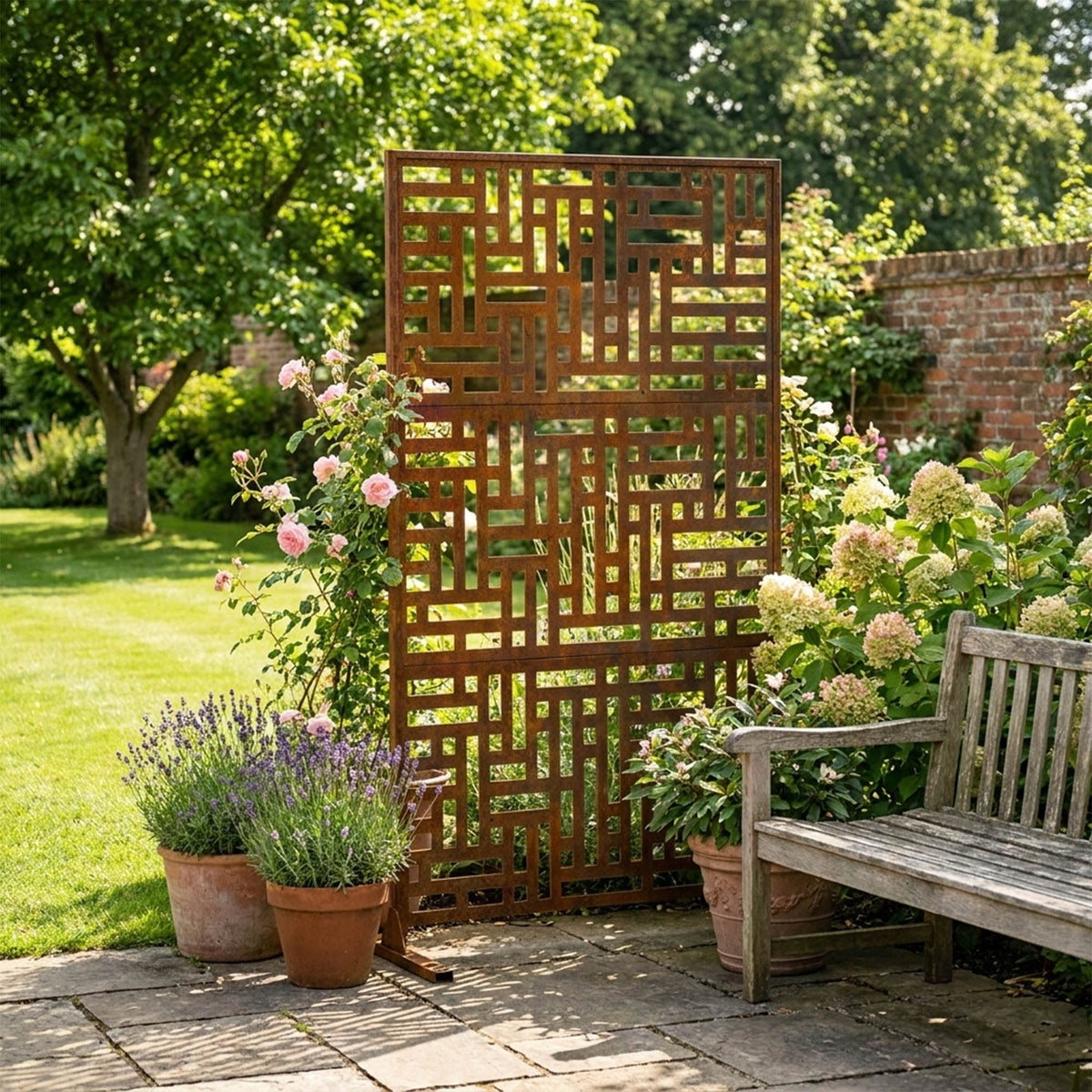 Metal Indoor/Outdoor Privacy Screen 90cm x 180cm - Maze