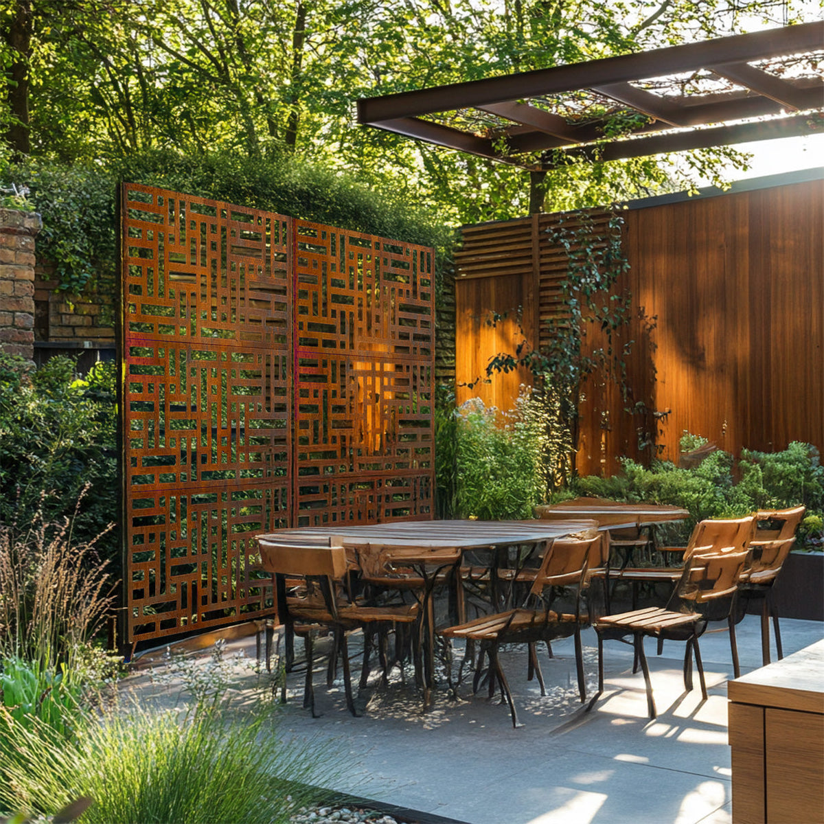 Metal Indoor/Outdoor Privacy Screen 90cm x 180cm - Maze