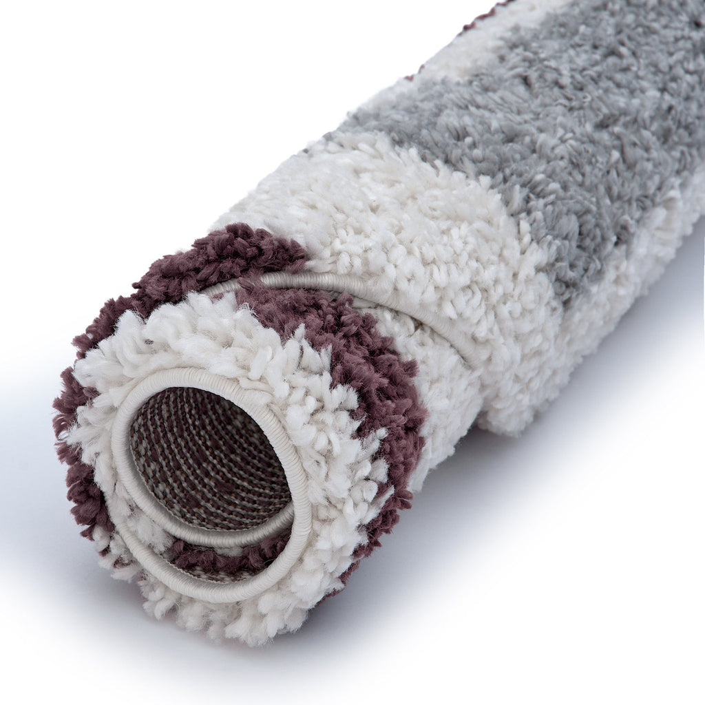 Moodi Shaggy Grey/Purple Contour Rug