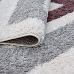 Moodi Shaggy Grey/Purple Contour Rug