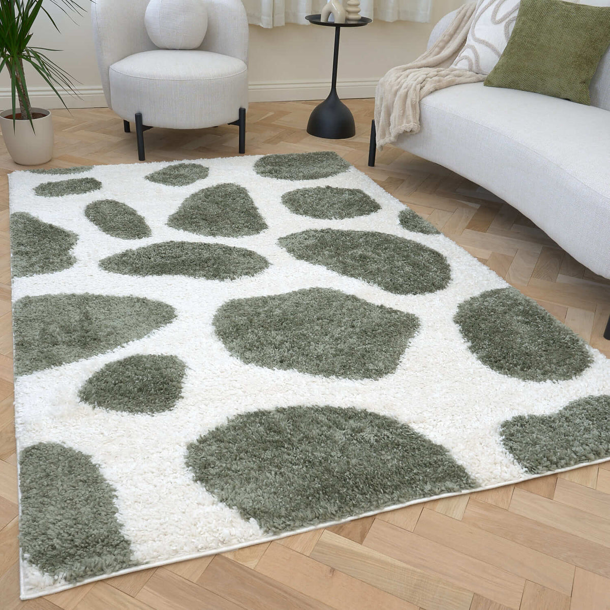 Moodi Shaggy Green Erosan Rug