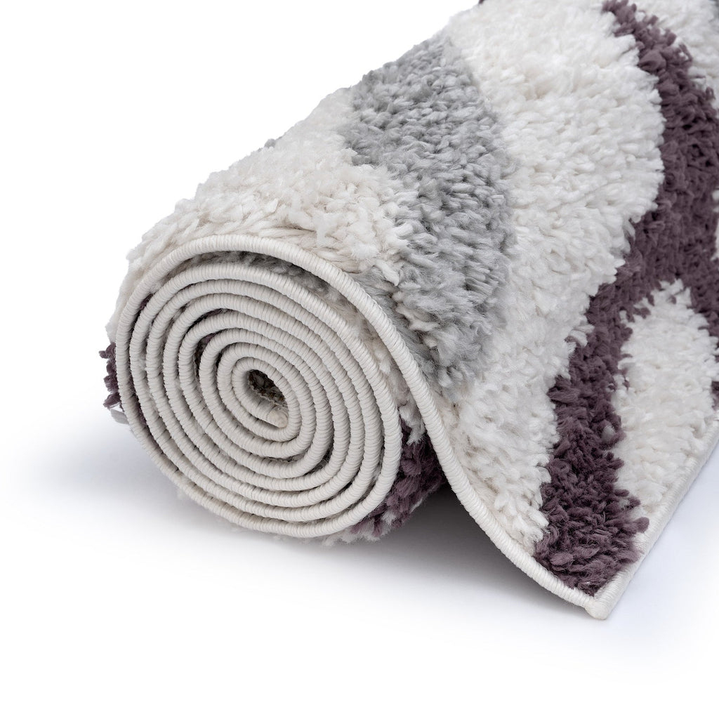 Moodi Shaggy Grey/Purple Mauvine Rug