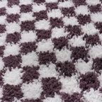 Moodi Shaggy Purple Mosscheck Rug