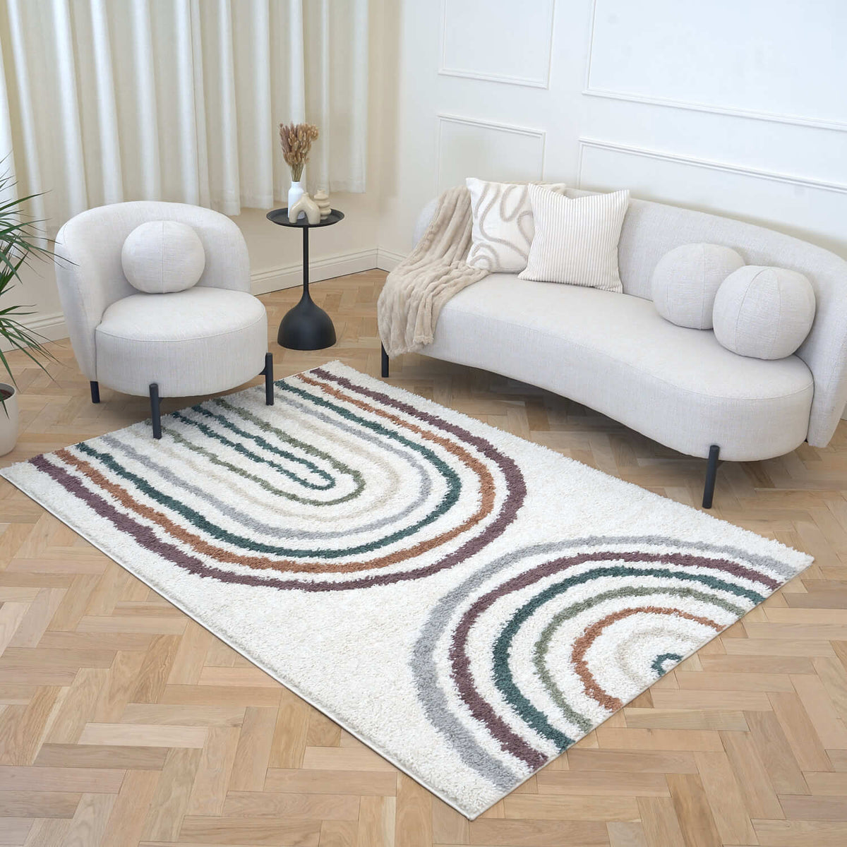 Moodi Shaggy Multicolour Raincat Rug