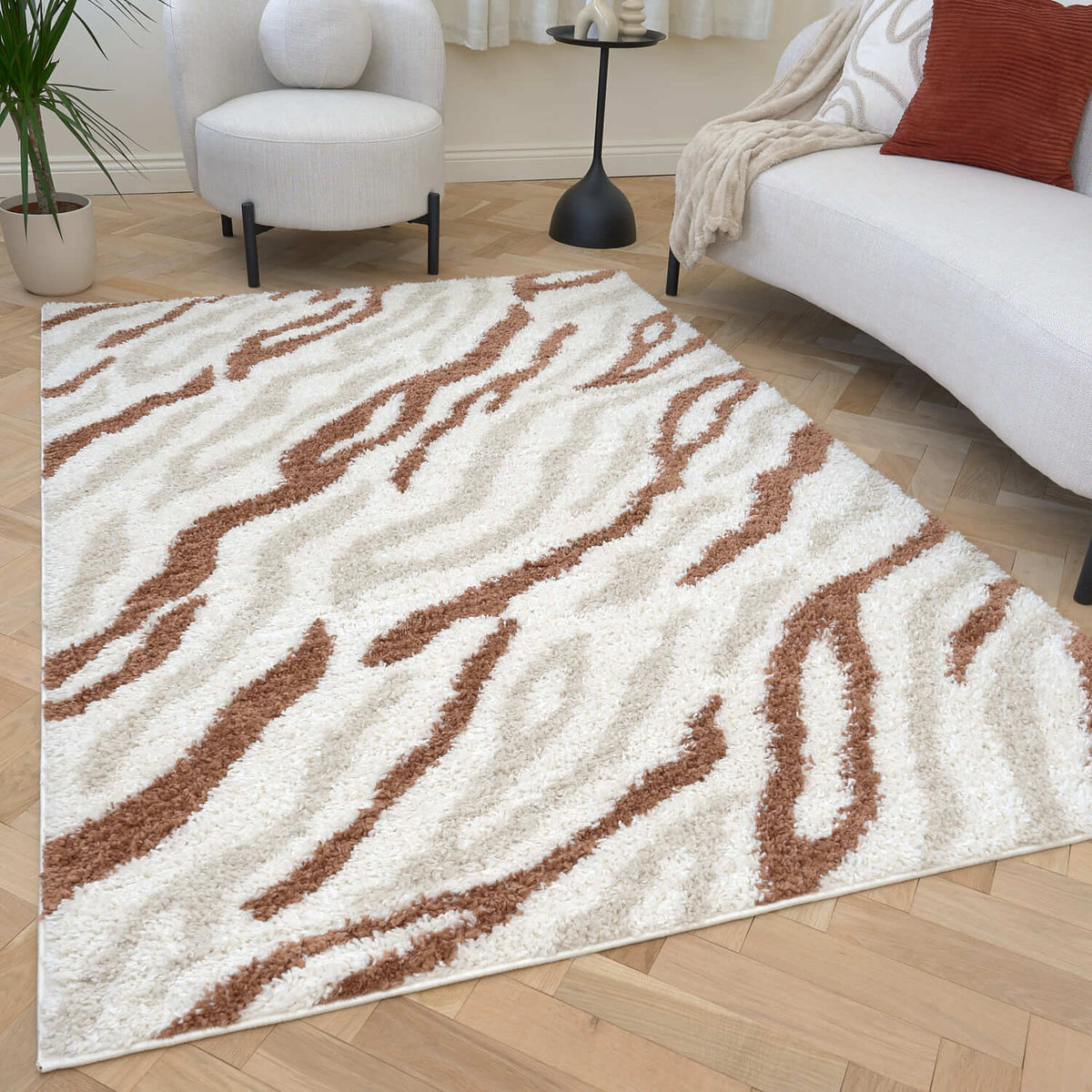 Moodi Shaggy Cream/Terra Savara Rug