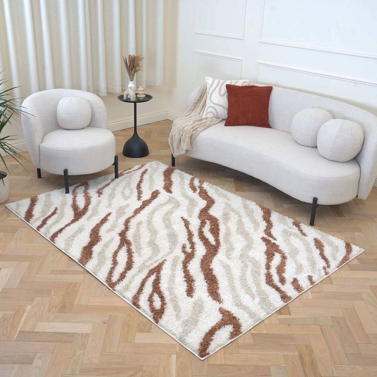 Moodi Shaggy Cream/Terra Savara Rug