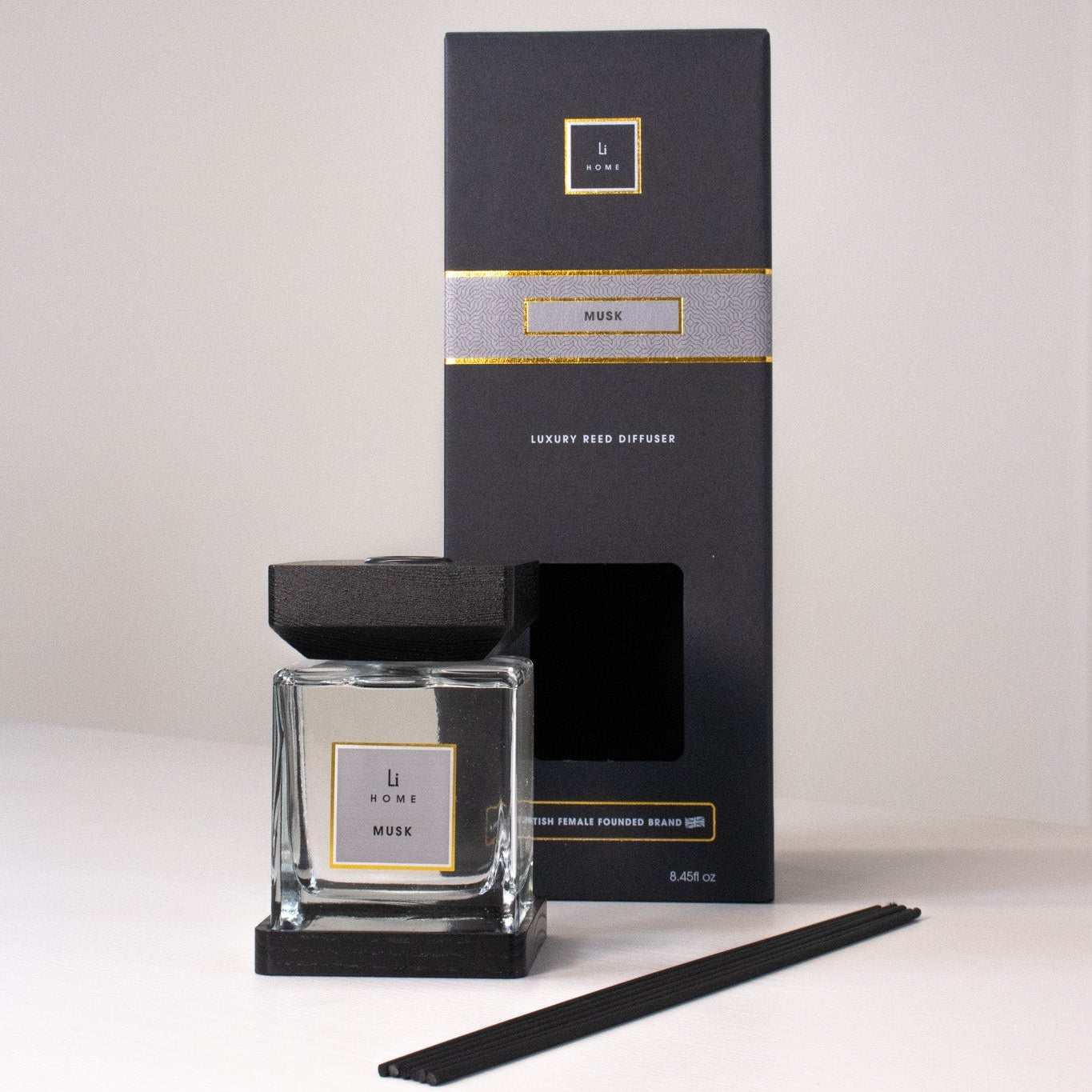 Aromatherapy diffuser with packaging on a white background