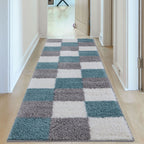 Myshaggy Geometric Duck Egg Blue Rug