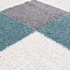 Myshaggy Geometric Duck Egg Blue Rug