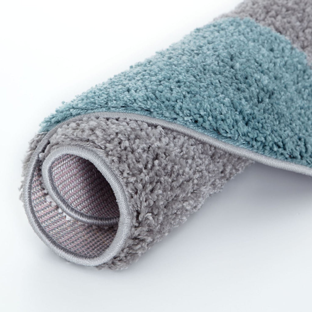 Myshaggy Geometric Duck Egg Blue Rug