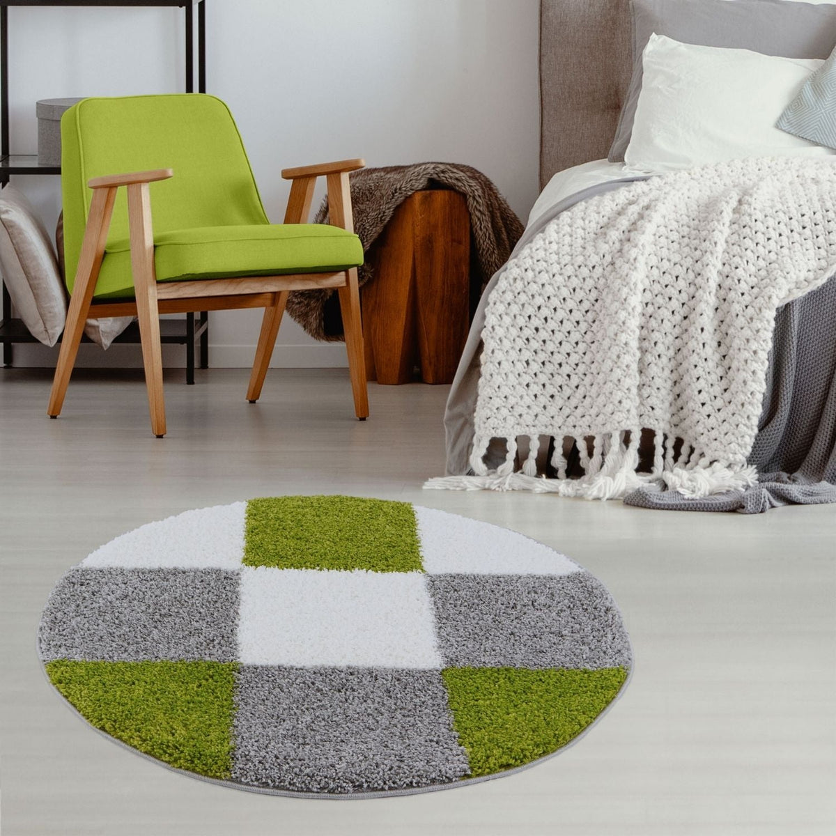 Myshaggy Geometric Green Rug