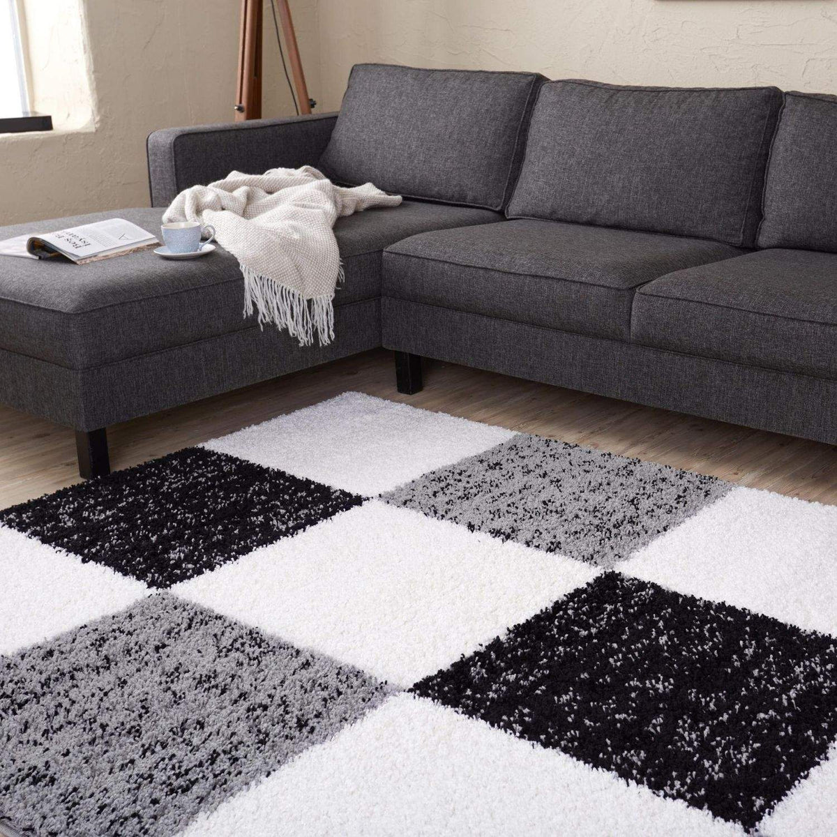 Myshaggy Geometric Grey Rug
