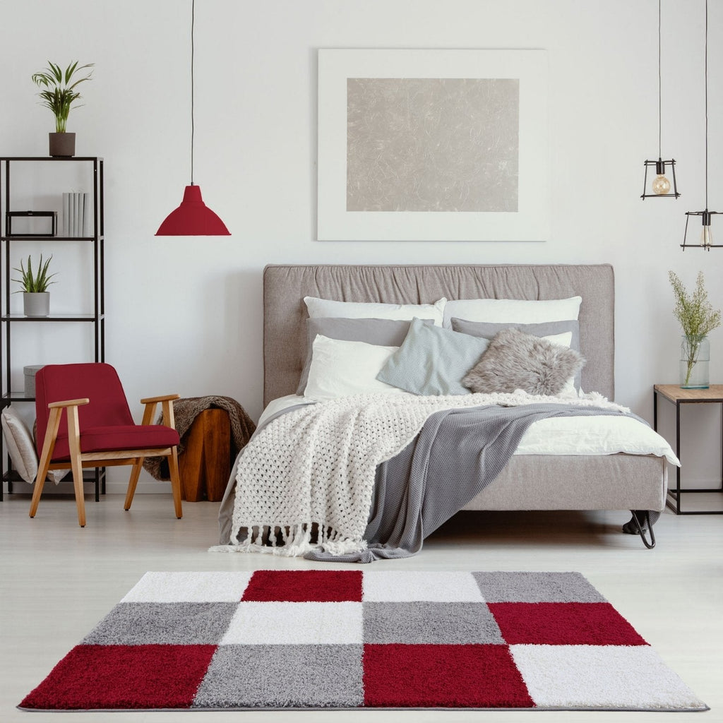 Myshaggy Geometric Red Rug