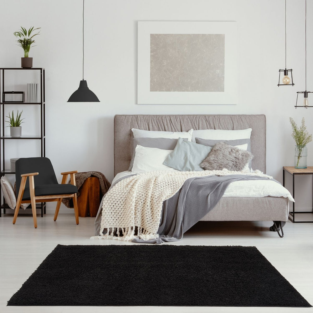 Myshaggy Solid Black Rug
