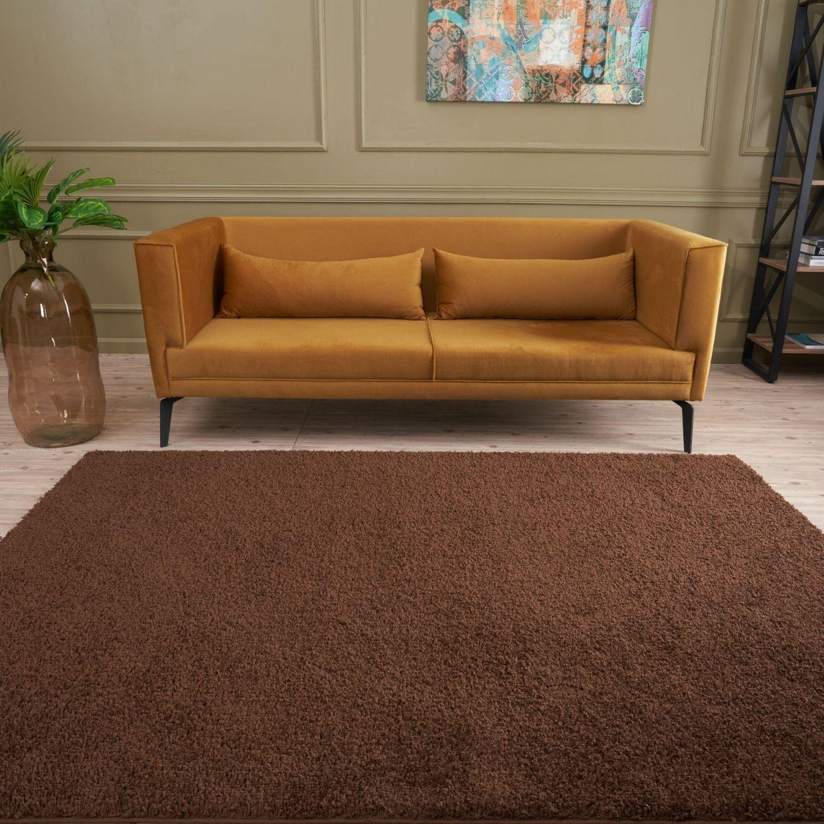 Myshaggy Solid Brown Rug