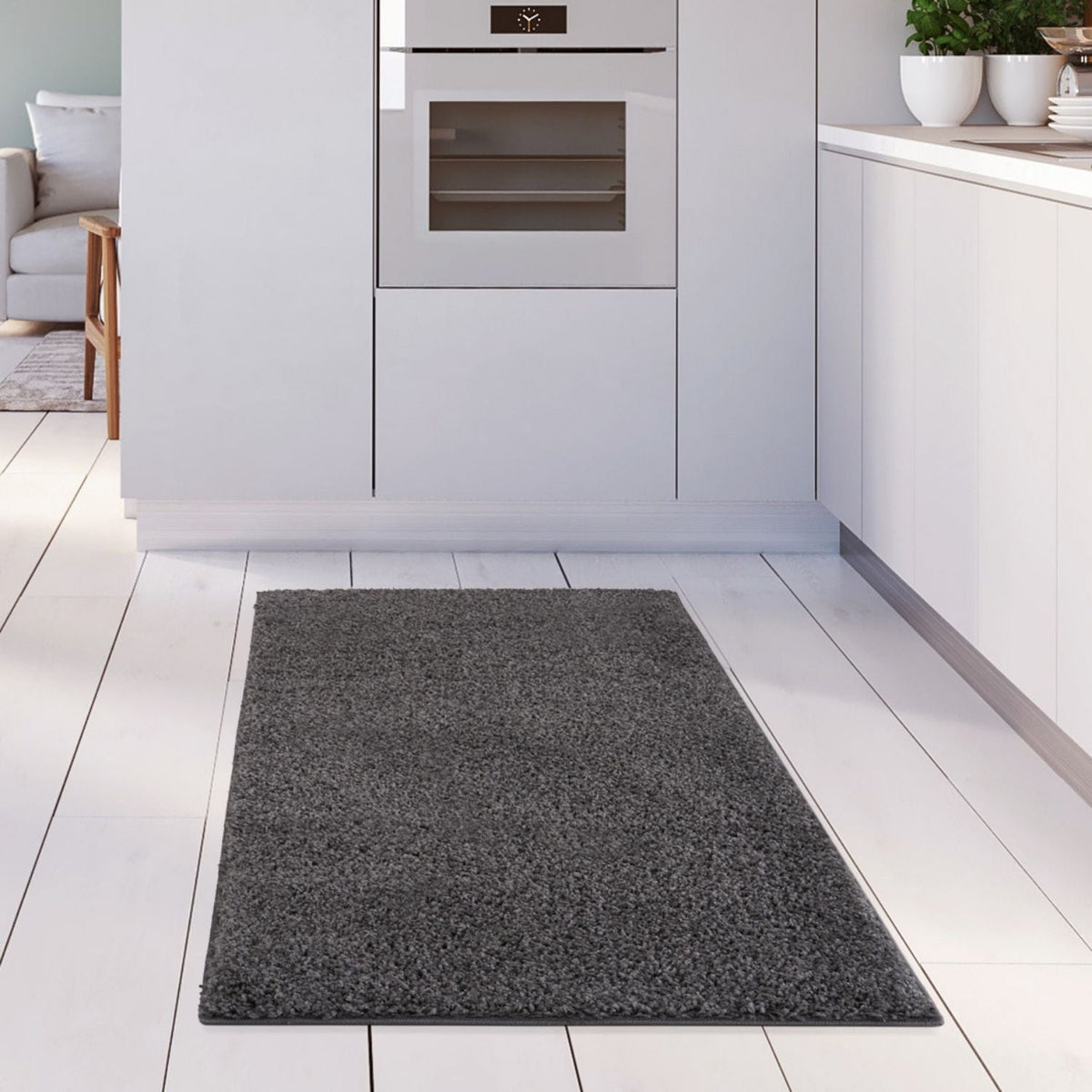 Myshaggy Solid Dark Grey Rug