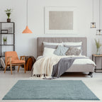 Myshaggy Solid Duck Egg Blue Rug
