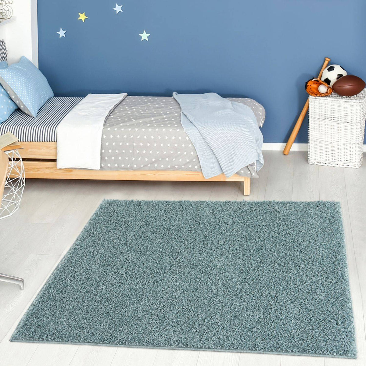 Myshaggy Solid Duck Egg Blue Rug