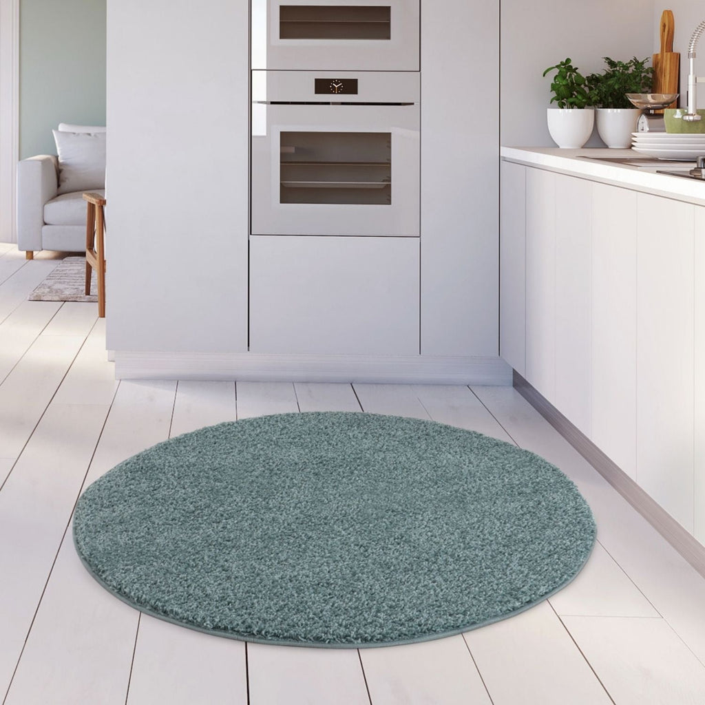 Myshaggy Solid Duck Egg Blue Rug