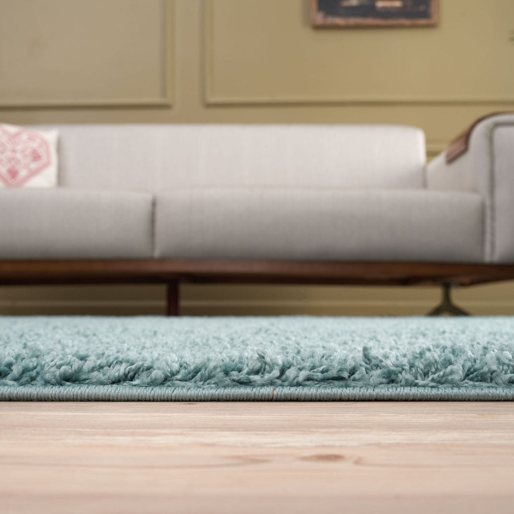 Myshaggy Solid Duck Egg Blue Rug