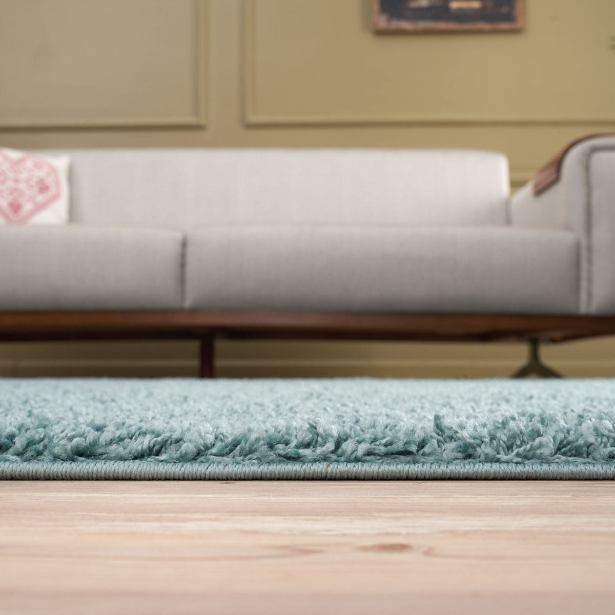 Myshaggy Solid Duck Egg Blue Rug