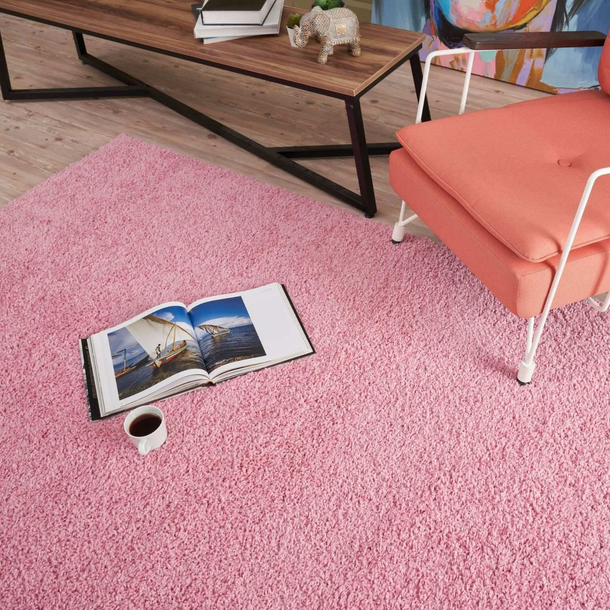 Myshaggy Solid Pink Rug