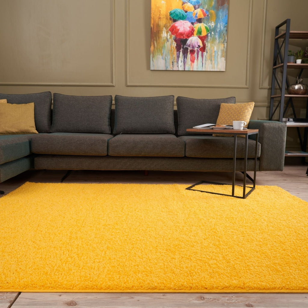 Myshaggy Solid Yellow Rug