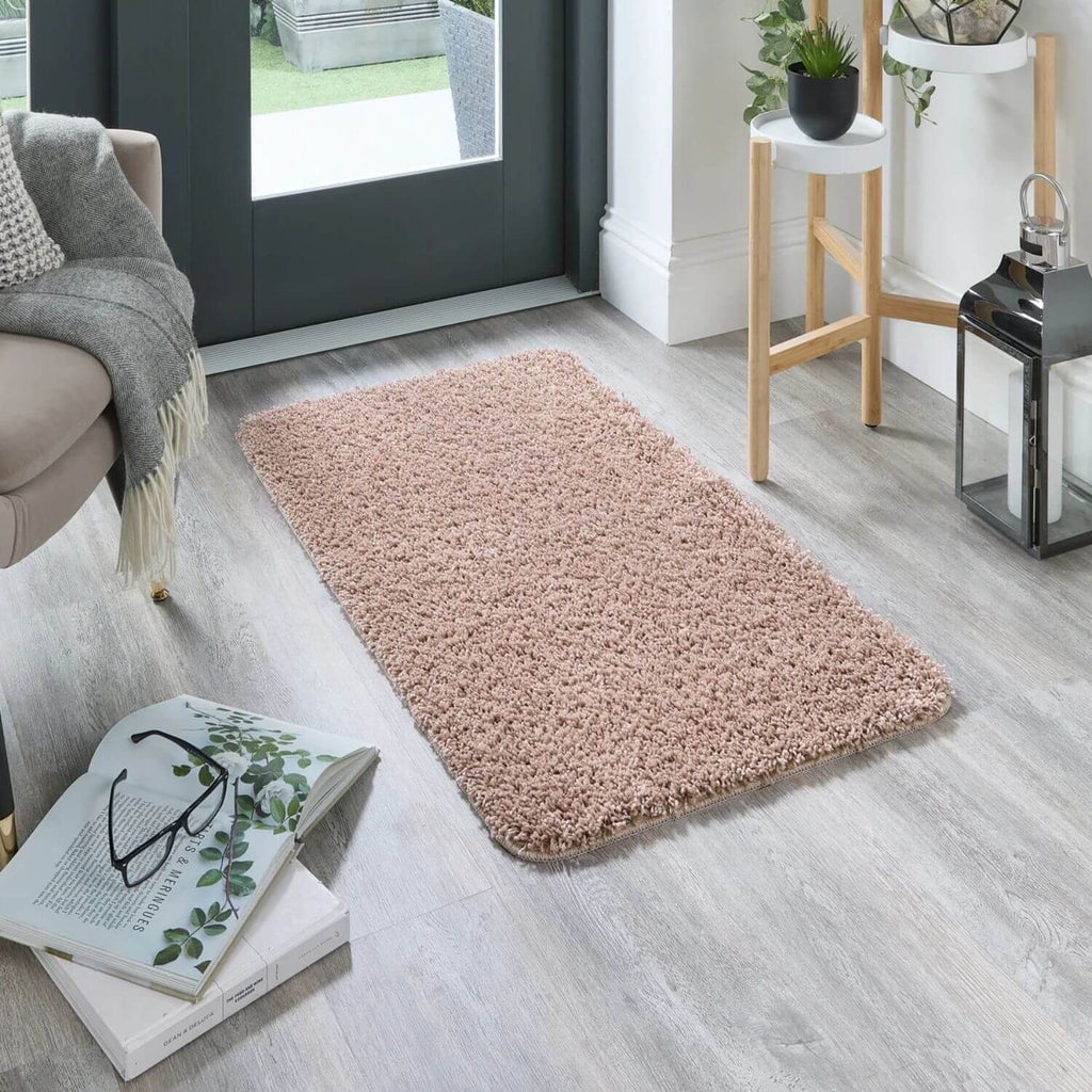 Washable Nude Pink Shaggy Rug