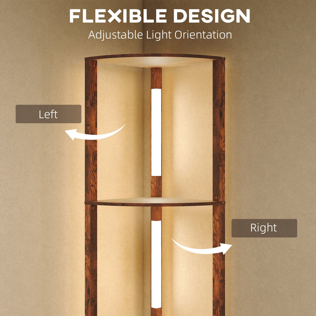 HOMCOM Three-Tier Corner Floor Lamp