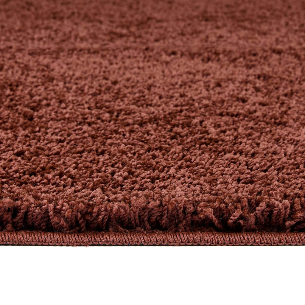 Washable Ox Red Shaggy Rug