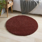 Washable Ox Red Shaggy Rug