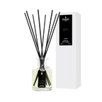 Diffuser with black sticks and a white box labeled 'Parks' on a white background