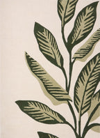 Paradise Leaf Hand-Tufted Wool Rug – Cream/Green