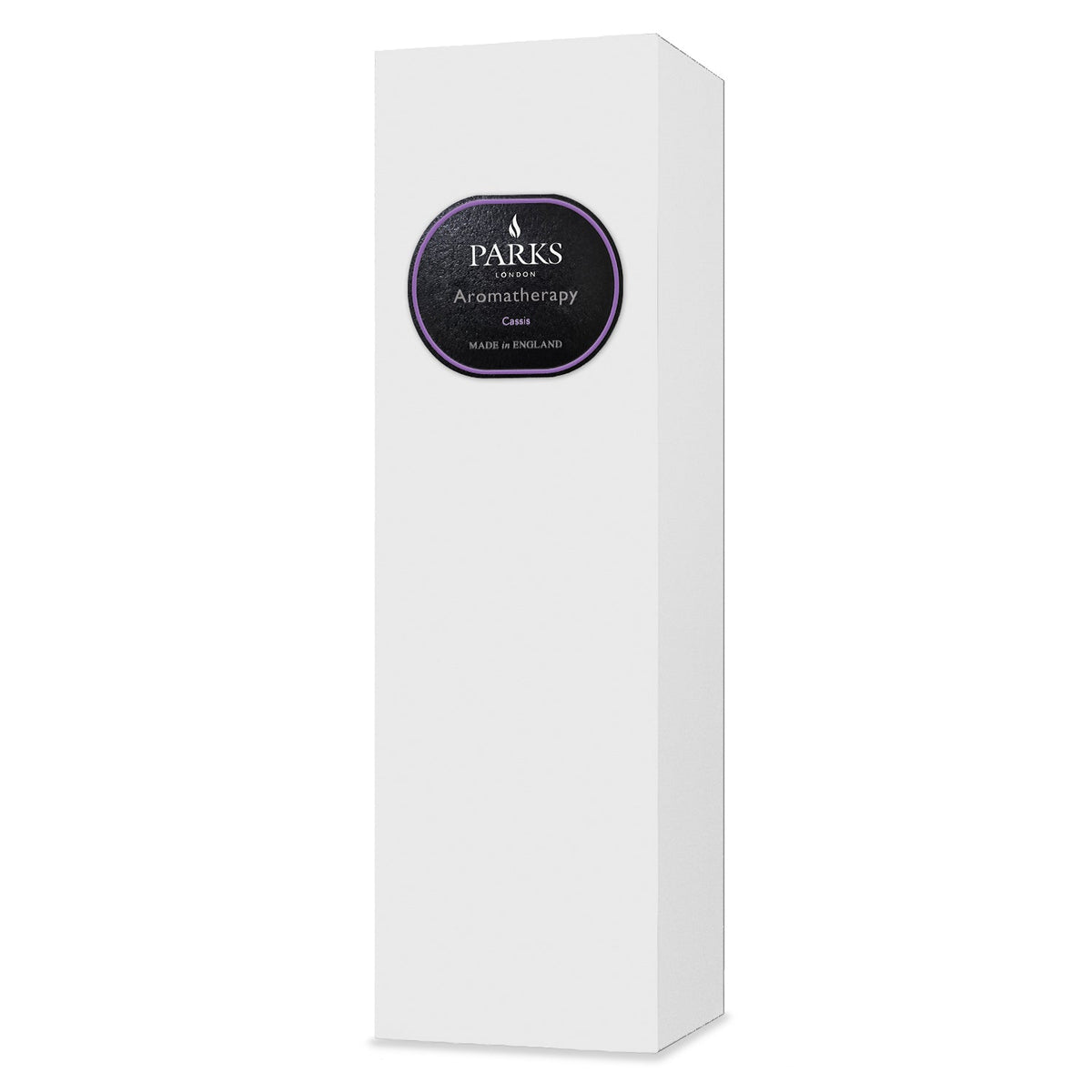White box with a purple label featuring 'Parks Aromatherapy' on a white background