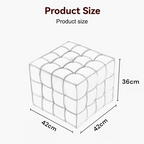 Measurement chart of a cube-shaped product with dimensions 42cm x 42cm x 36cm.