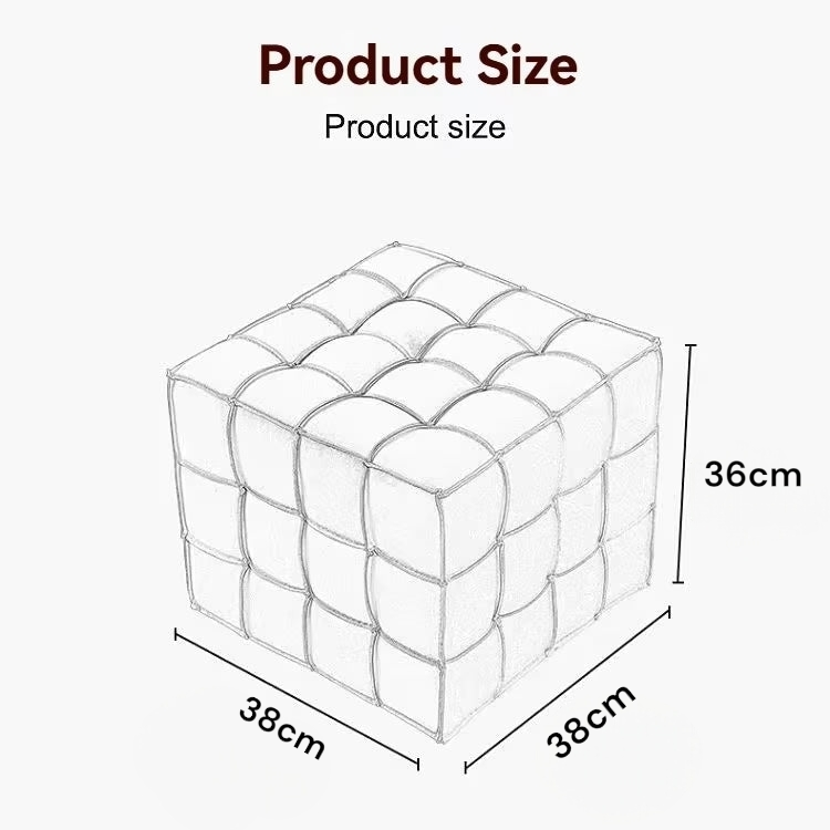 Cube-shaped product with dimensions labeled on a white background