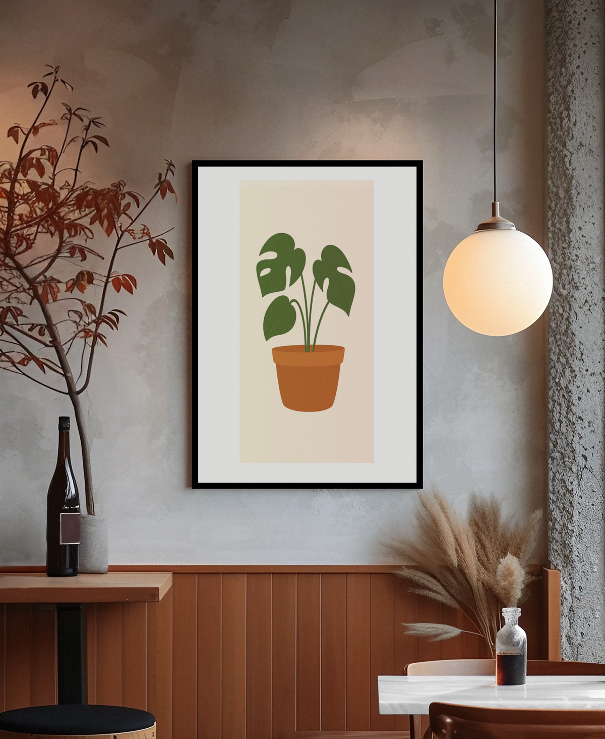 Minimalist Monstera Plant Print