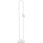 HOMCOM LED Floor Lamp, Dimmable Floor Standing Lamp with Glass Night Light, Foot Switch for Living Room, Bedroom, Office, White