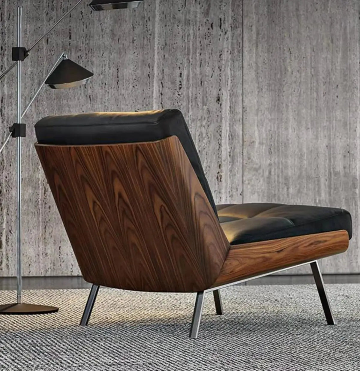 Single leather sofa chair design high-grade backrest bedroom balcony living room leisure chair