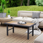 Outsunny Garden Coffee Table with SPC Woodgrain Tabletop