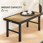 Outsunny Garden Coffee Table with SPC Woodgrain Tabletop