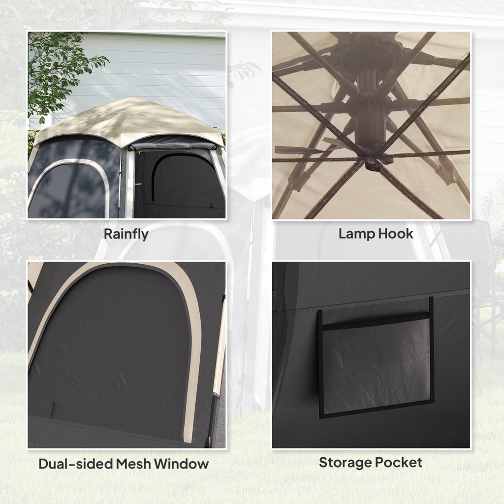 Outsunny Instant Camping Tent, 4 Person Easy Setup Dome Tent