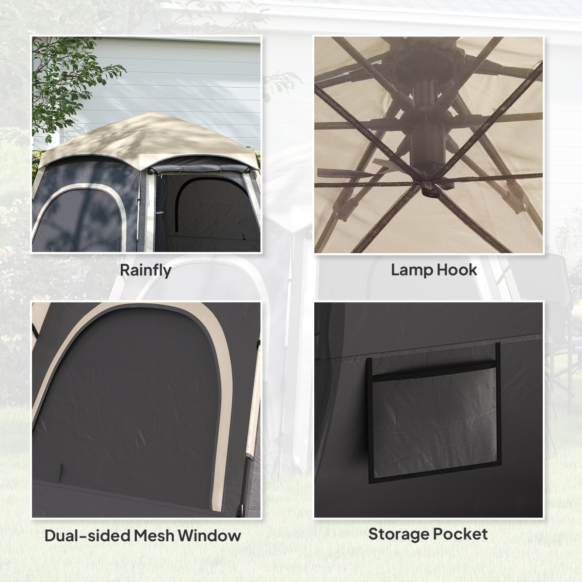 Outsunny Instant Camping Tent, 4 Person Easy Setup Dome Tent